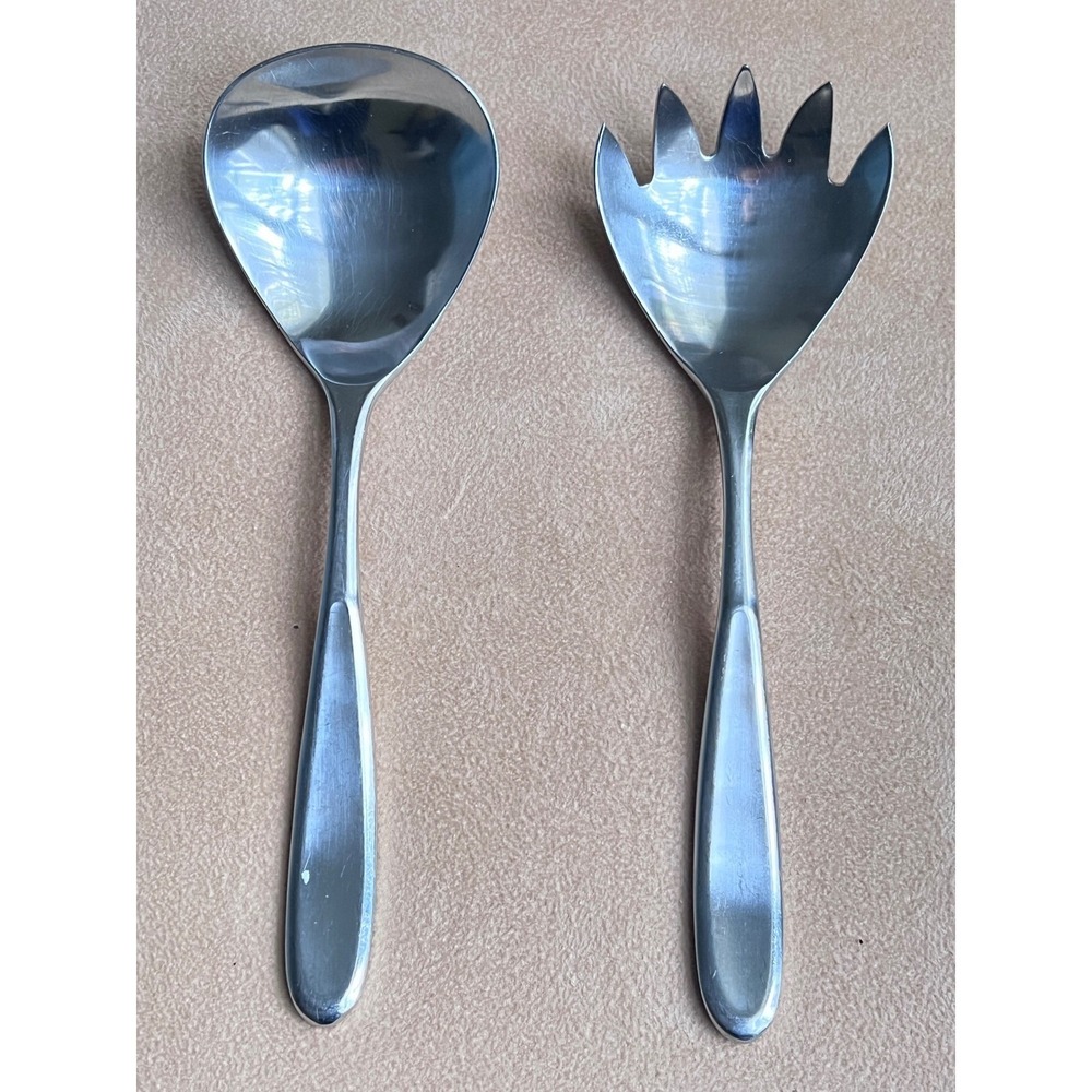Vtg Discontinued Pottery Barn‎ Tivoli Salad Serving Set Stainless 19/10 Korea